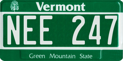 VT license plate NEE247