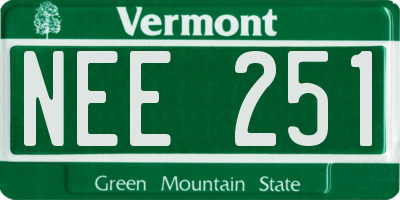 VT license plate NEE251