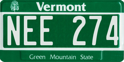 VT license plate NEE274