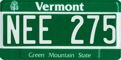 VT license plate NEE275
