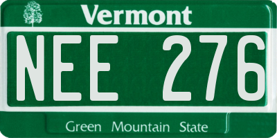 VT license plate NEE276