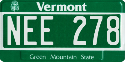 VT license plate NEE278