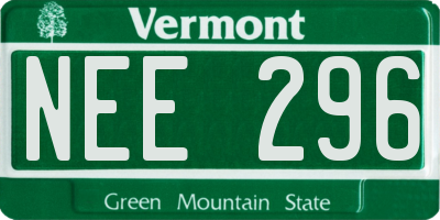 VT license plate NEE296