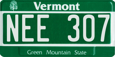 VT license plate NEE307