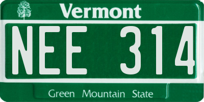 VT license plate NEE314
