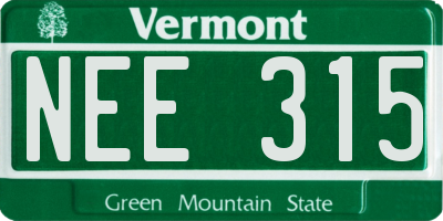 VT license plate NEE315