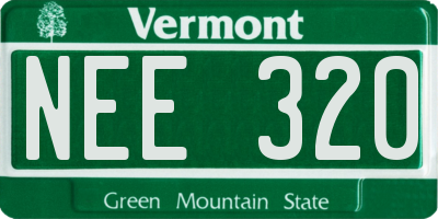 VT license plate NEE320