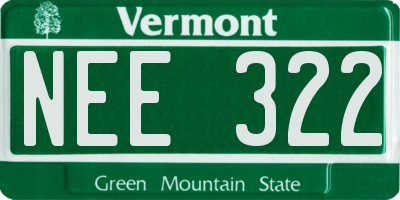 VT license plate NEE322