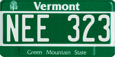 VT license plate NEE323