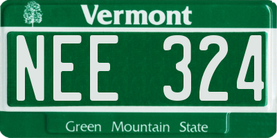 VT license plate NEE324