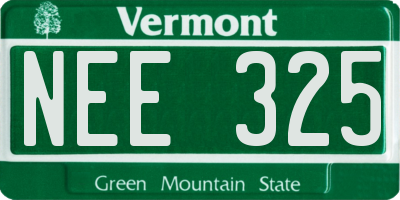 VT license plate NEE325