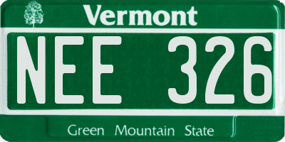 VT license plate NEE326