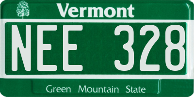 VT license plate NEE328