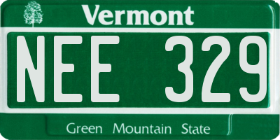 VT license plate NEE329
