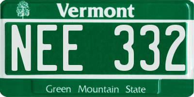 VT license plate NEE332