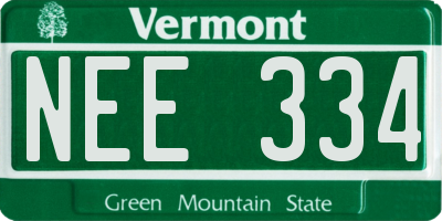 VT license plate NEE334
