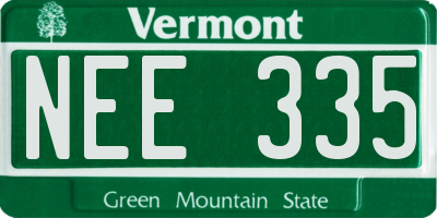 VT license plate NEE335