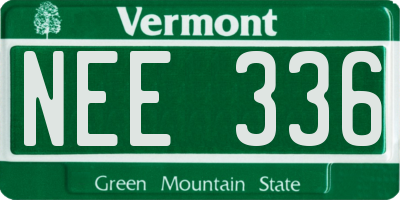 VT license plate NEE336