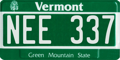 VT license plate NEE337