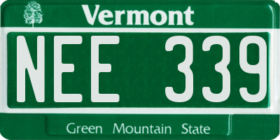 VT license plate NEE339