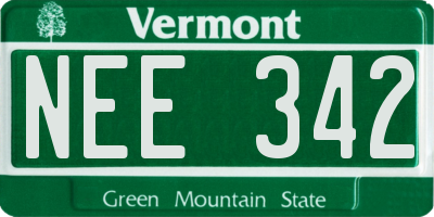 VT license plate NEE342