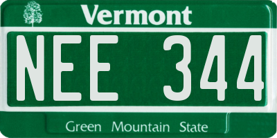 VT license plate NEE344