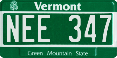 VT license plate NEE347