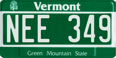 VT license plate NEE349