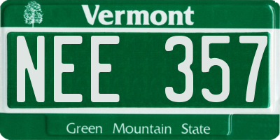 VT license plate NEE357