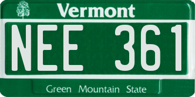 VT license plate NEE361