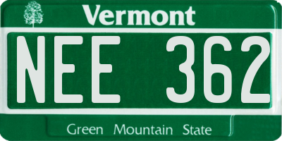 VT license plate NEE362