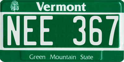 VT license plate NEE367