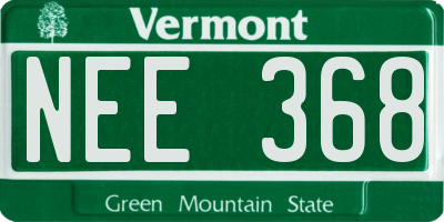 VT license plate NEE368