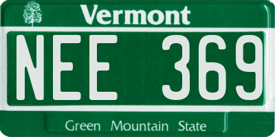 VT license plate NEE369