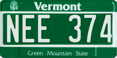 VT license plate NEE374