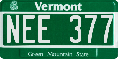 VT license plate NEE377