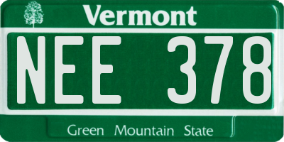 VT license plate NEE378