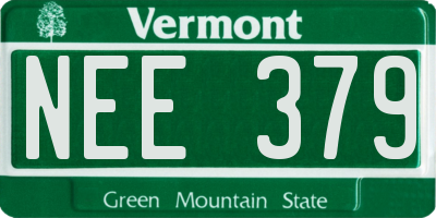 VT license plate NEE379