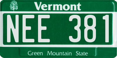 VT license plate NEE381