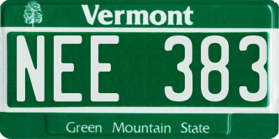 VT license plate NEE383