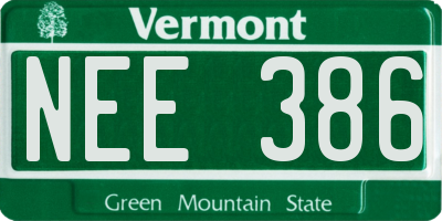 VT license plate NEE386