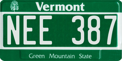 VT license plate NEE387