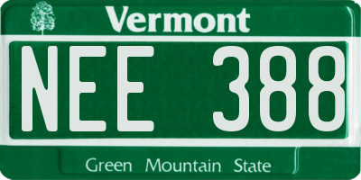 VT license plate NEE388