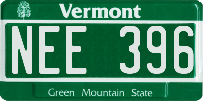 VT license plate NEE396