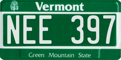 VT license plate NEE397
