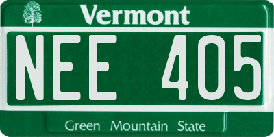 VT license plate NEE405