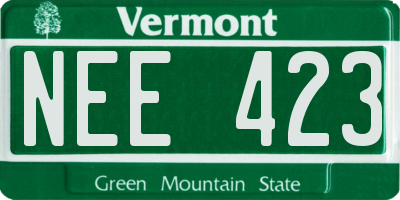 VT license plate NEE423