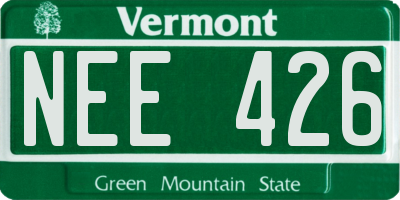 VT license plate NEE426