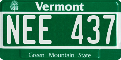 VT license plate NEE437