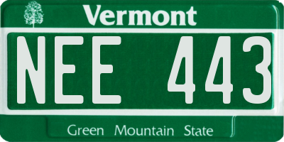 VT license plate NEE443